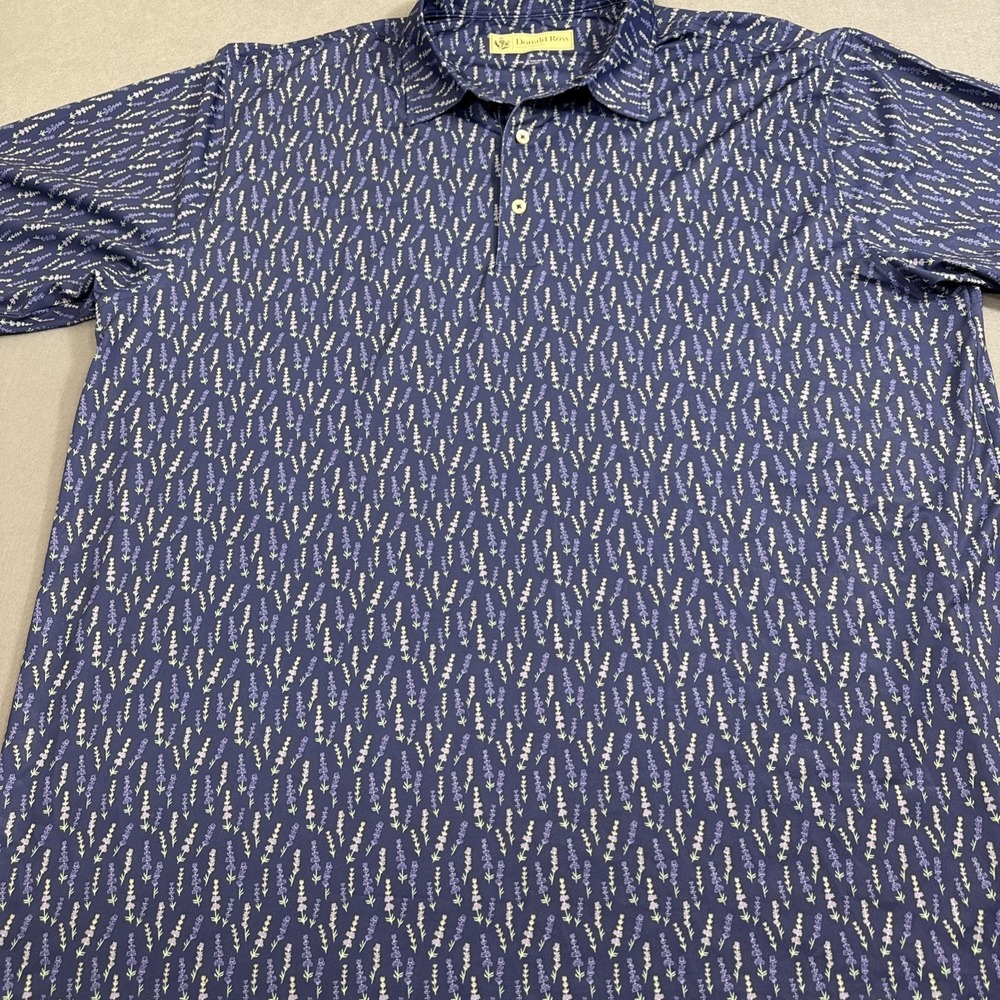SHIRT GOLF POLO Donald Ross MENS XL NAVY SPRING Print Performance Polyester - Picture 4 of 8